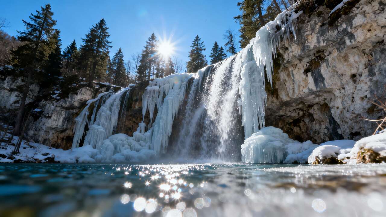 This national park is home to the world's most beautiful frozen waterfalls (Plitvice, Croatia)